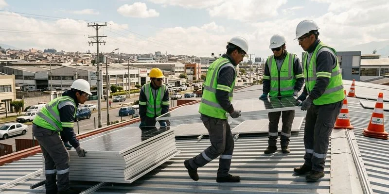 Ingenieros de EnergíaPura ejecutando proyecto solar industrial de gran escala