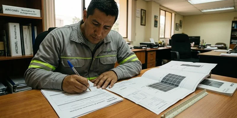 Regulación ARCONEL permitiendo generación distribuida con paneles solares en Ecuador