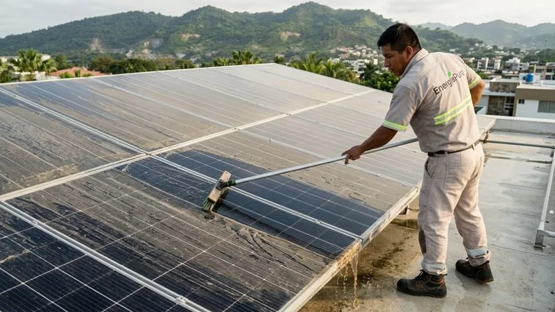 Frecuencia de limpieza de paneles solares en Ecuador